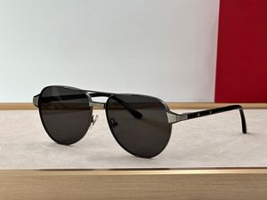 Pilotensonnenbrille aus Gunmetal-Metall, dunkelgraue Linse, Herrenbrille, Sonnenbrille, Sonnenbrillen, Gafas de Sol, UV400, Brillen mit Box