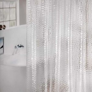 Duş Perdeleri Su Küp Duş Perdesi Şeffaf Su Geçirmez 3D Eva Banyo Perdeleri Banyo için Küvet Banyo Kapağı Kancalar ile
