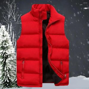 Men's Vests Stylish Sleeveless Coat Cotton Padded Washable Pure Color Pockets Waistcoat Male Men Vest Jacket Streetwear