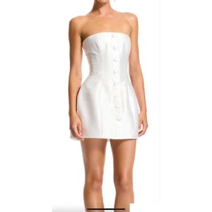 Homecoming klänningar vita satinklänningar korta cocktailfestklänningar dragkedja tillbaka Ruched Club Wear Girls Mini Prom Vestidos Drop Delivery Otdli