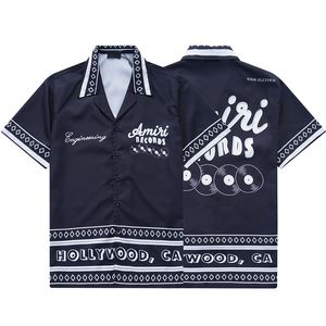 2024 Herren Kurzarm Hawaiihemd Fashion Floral Button Down Bowling Freizeithemden Herren Sommerkleid Hemd M-3X