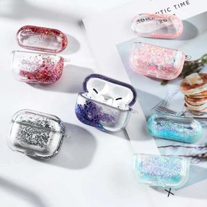 Custodie per cellulari Glitter Liquid Quicksand Custodia rigida per auricolari per Apple Airpod Pro 2 3 1 Generazione Cover per cuffie per Air Pods Pro2 Accessori