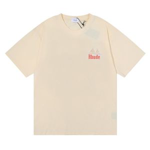 RH Designers Mens Rhude Bordado camisetas T para masculino Mens letra letra Polos Camisa feminina Tshirts Roupas de mangas curtas grandes plus size 100% algodão Tees Tamanho S-XL 35