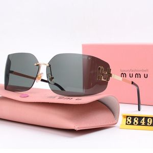 miui miui sunglasses designer sunglasses women sunglasses mens motoring luxury Metal Full Frame Lenses For gift box Polarizing Rimless eyeglasses Adumbral shades