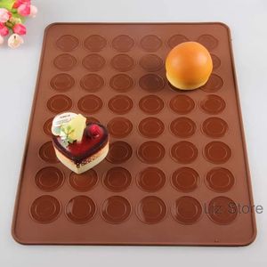 48 buracos macaron molde de silicone esteira redonda biscoitos bolo molde grau alimentício diy moldes de cozimento esteiras multifunções cozinha ferramenta de cozimento th1269