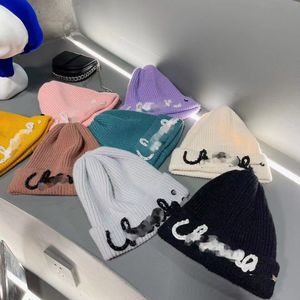 Women Designer Beanies Fashion Wool Hat Korean Version Sweet Warm Knitted Hat Thick Ear Protection Cold Hat Autumn and Winter