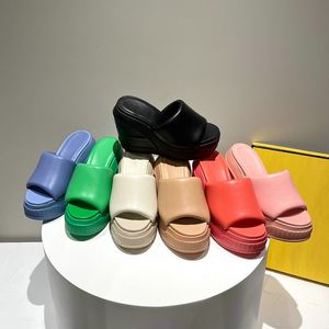 Tasarımcı Ayakkabı Kalın Solged Muller Terlik Sandalet Yüksek Topuklu Eğimli Ayakkabılar Orijinal Deri Kadın Tasarımcı Günlük Parti Ayakkabıları 12cm Tembel Adam Kalın Topuklu Terlik