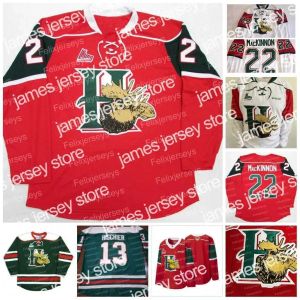 Camisas de hóquei personalizadas Halifax Mooseheads Jersey de hóquei 13 Nico Hischier 22 Nathan MacKinnon 23 Landon Miron 21 Brady James 91 Elliot Desnoye