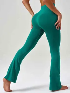 Calças ativas chrleisure cintura cruzada yoga flare perna para mulheres sem costura fitness correndo leggings sexy bulift magro treino collants