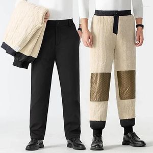 Männer Hosen Business Casual Anzug Männer Graphene Selbst erhitzen Outdoor Winter Gepolstert Warme Knie Winddicht Lammwolle Plus Größe 6xl