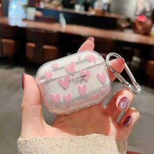 Capas de telefone celular Anel de amor rosa para Airpods Pro 2ª capa de fone de ouvido para Apple 1/2/3 Capa de fone de ouvido TPU macio fosco para mulheres e meninas com chaveiro