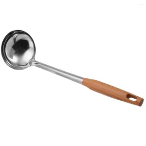 Cucchiai Cucchiaio Utensili da cucina in acciaio inossidabile Cucina Mestolo resistente al calore Stoviglie che serve pentola rotonda Grande agitazione