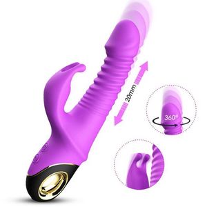 Sex vibrerar för kvinnor Toys New Telescopic Rocking Rabbit Head Vibrator Magnetic Suction Charging Womens Fun Adult Products 231129