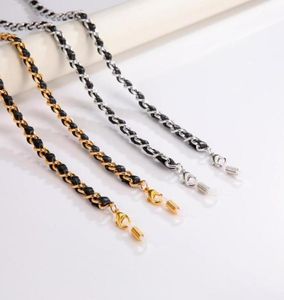 Sonnenbrille Rahmen Skyrim Punk Gläser Kette Für Männer Frauen PU Leder Gold Farbe Metall Hals Lanyard Brillen Zubehör Geschenk5566043