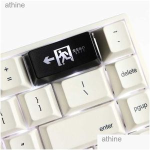 Tangentbord Safe Exit R1 2U Backspace KeyCap Shine Through KeyCaps Abs Etsed Backbellit för Mechanical Keyboard YQ240123 Drop Delivery Com OT2FK