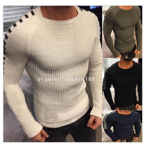 남자 스웨터 2024 남자 긴 소매 바닥 바닥 스웨터 외부 무역 승무원 맞춤형 슬리브 스웨터