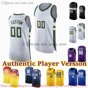 34 GiannisAntetokounmpo Jersey Custom Player Version 0 DamianLillard Basketball Authentic Stitched Jerseys KhrisMiddleton MarJonBeauchamp MalikBeasley