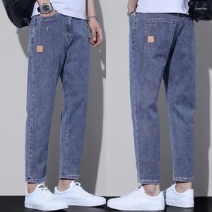 Jeans Masculinos Marca De Moda Solta Haren Calças Juventude Versão Coreana De Nove Pontos