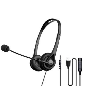 2024NEW USB computer headset business operator headset wired headset in-line headset, sales customer service, with microphone, with retail packaging listening test
