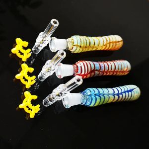 Ny Heady Glass Nectar Collector med 10mm kvarts Tips Keck Clip Reting Pipe Nector Collector Kit 2 Styles LL