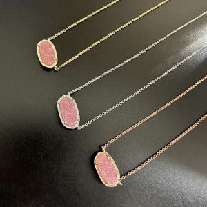 Tasarımcı Mücevher Kendras Scotts Kolye K elisas Renkli Kristal Dişler Kolye Klavikula Zinciri Kadın Mücevher Pembe Kristal Dişler