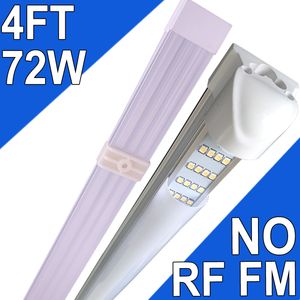 4ft LED-butiksljus fixtur, 4 rader 72W 72000lm 6500k, 4 fot, 48 '' T8 Integrerat LED-rör, länkbara LED-glödlampor, lager, mjölktäcke (25-pack) usastock