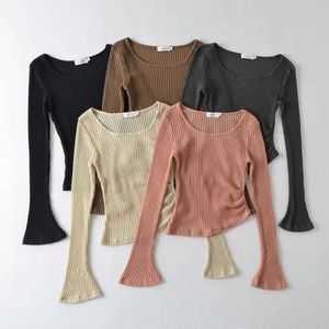 10 Spring Autumn Women Female Sexy Polyester Sweater Brand Blouse Outwear 240122