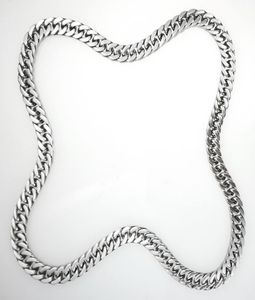 Onepiece No Buckle Silver tone stainless steel mens Polished Chain Necklace9285333