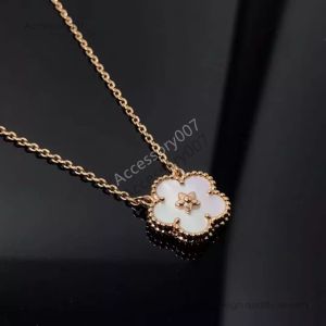 collana di gioielli firmati Set di gioielli firmati originali fiori di pruno ciondolo collana girocollo braccialetto elegante oro rosa 18 carati logo VC inciso catena Gioielli di moda