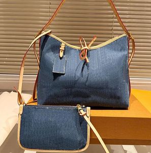 Borsa in denim di design Borsa a tracolla blu Borsa a tracolla Diane di alta qualità con cerniera Diane di lusso Sotto le ascelle Tela Lettere Fiori Borse a tracolla Borsa a tracolla con fiori vecchi