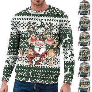 Men's Hoodies Christmas Sweater For Men 3d Santa Claus Print Autumn Winter Long Sleeve Sweatshirt Casual Top Oversize Clothing