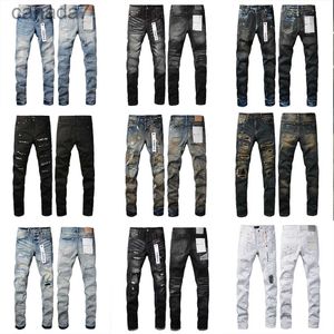 Jeans viola Designer Puple Pantaloni skinny di lusso da uomo in denim strappato effetto consumato Biker nero blu Jean Slim Fit da moto 3SXD