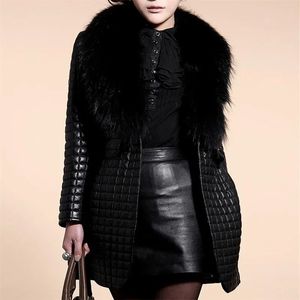 Inverno novas mulheres imitação de pele casaco preto plutônio jaquetas outcoat mais algodão couro do plutônio longo outwear casual moda quente topo