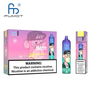 Original Fumot facotry Disposable Vape RandM Tornado 15000 Puffs Large Capacity Multi Color 15K puff Device oil & power indicator Free Shipping 41 colors hookah