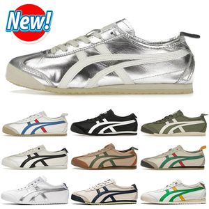 Onitsukass Tigers Scarpe da corsa Scarpe da corsa Tela estiva Serie MEXICO 66 DELUXE uomo donna Latex Combinazione sottopiede Bianco Nero Slip-on Lazy Training