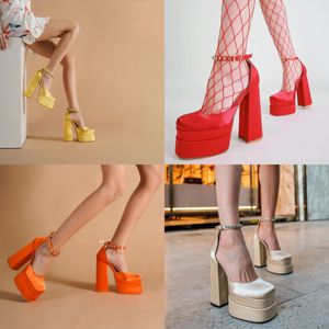 High quality Dress Shoes Heels Padlock Pointy Naked Sandal Pointy Toe Shape Shoes Woman Designer Buckle Ankle Strap Heeled High Heels Sandals big size 35-42
