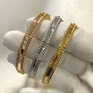 Versione in oro a V -Gold V High N Kaleidoscopio per donne con spessa placcatura rosa, nicchia alla moda Bracciale a trifoglio diamante a diamante 600797 - ICHE