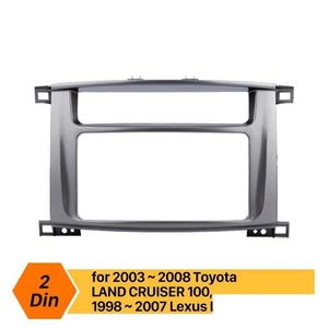 Outras peças de automóvel 200X101Mm Frame 2Din Car DVD Stereo Panel Radio Fascia para 2003-2008 Land Cruiser 100 e 1998-2007 Lexus Lx-470 Drop Otksy