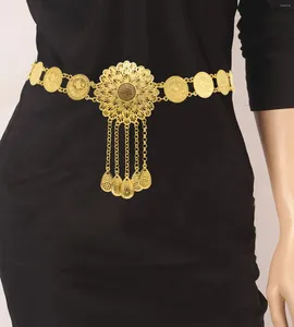 Belts Metal Coin Tassel Waist Chain For Women Boho Carved Flower Body Belt Festival Party Women's Beach