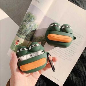 Mobiltelefonfodral 3D Fashion Frog Silicone Case för AirPods 1/2 Trådlös Bluetooth Earphone Charging Box Sock Proof Case for Airpods Pro Cover