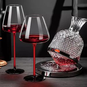 1500mlIl decanter per vino rosso di fascia alta è realizzato in materiale di cristallo di vetro e ruota di 360 gradi per accelerare la velocità di decantazione 240119