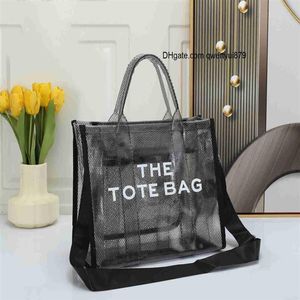 Designer Totes Clear PVC Large Branded The Tote Bag Designer Mesh Shoulder Purses Transparent Women Jelly Hand Bag Casual Beach Sh247S