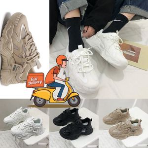 Kvinnors sneakers lägenheter plattformskor lapptäcke tjock botten läder runda tå casual damer sneakers designer skor lågt pris