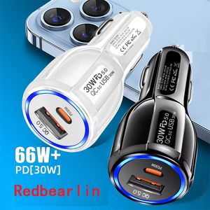 Super Fast Snabb laddning 60W 48W 38W 20W Dual Ports USB C PD Car Charger Power Adapters för iPad 2 3 4 iPhone 13 14 15 Samsung Xiaomi Huawei Android -telefon