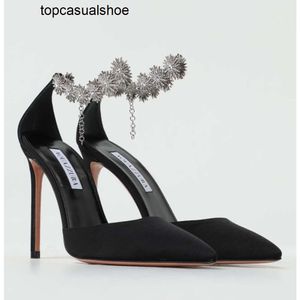 Aquazzura sandálias femininas cometa sapatos de luxo flor jóias-como enfeites fino salto stiletto senhoras festa de casamento com caixa EU35-43