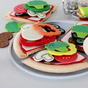 Cozinhas jogar comida feltro pizza matng jogo setmini conjunto para crianças cozinha fingir brinquedos sensoriais crianças idades 1 + vaiduryb