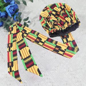 Berets African Headwrap Scarf Turbans Tie Dashiki Wraps Long Hair Wrap Turban Cap With Ribbon For Muslim Friends Ladies