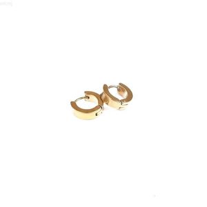 Золотые серьги, минималистичные массивные серьги Huggie с покрытием из 18-каратного золота, женские роскошные модные массивные серьги-кольца из нержавеющей стали