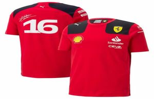 2023 1レーシングセットCarlos Sainz Charles LeclercセットアップTシャツカジュアル通気夏車ロゴモータースポーツチームJersey9858283