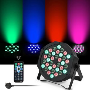 Bühnenbeleuchtung, 36 LEDs, 72 W, RGB, DMX512, Par-Licht mit Fernbedienung, 7 Modi für Disco, Party, Bar, Club, Hochzeit, Weihnachten, dekorativer Bühnenbeleuchtungseffekt